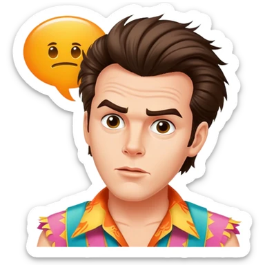 Ace ventura with a Speech bubble saying the word FABIAAAN sticker