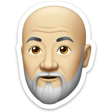 confucius with no hair sticker