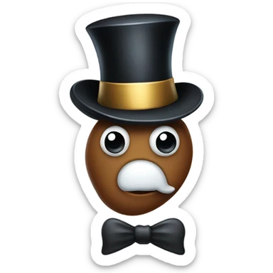Poop with monocle and top hat  sticker
