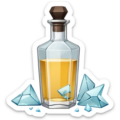 i want a shattered cologne with little pieces everywhere sticker
