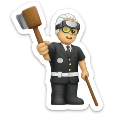 Snorkelling judge holding hammer sticker