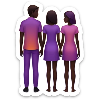 2 peoples standing far  sticker