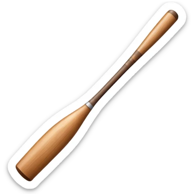 short thick brown baseball bat with rounded end sticker