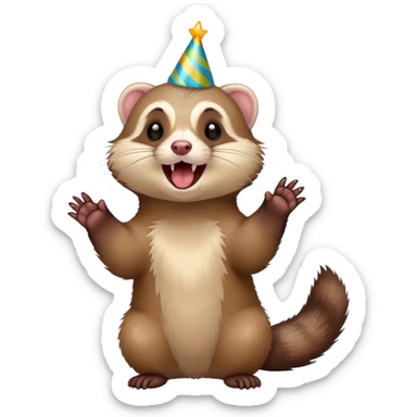 ferret singing happy birthday  sticker