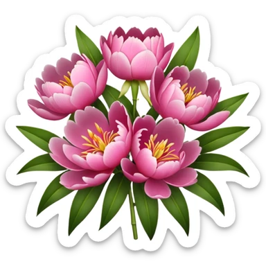 Peony and lily bouquet  sticker