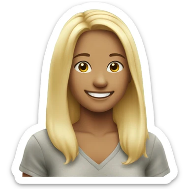 blonde girl smiling outdoors sticker