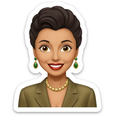 Lena Horne with dark brown hair sticker