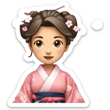 Japan girl with Sakura  sticker