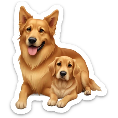 red golden retriever with german shepard sticker