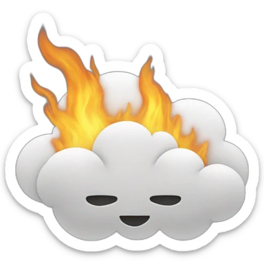 A cloud out of a hole burning sticker