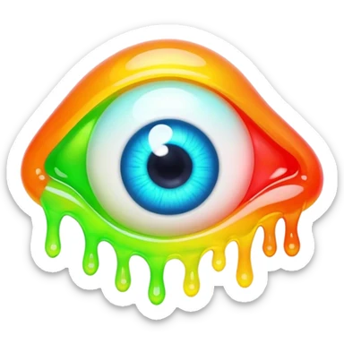 gummy neon melting eyeball sticker
