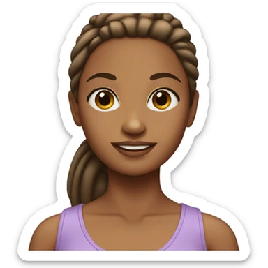 Brown skin girl with slick back ponytail sticker