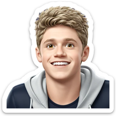 smiling boy with headphones sticker