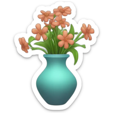 Bong flower vase sticker