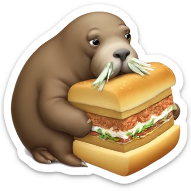 Walrus eating a torta sticker