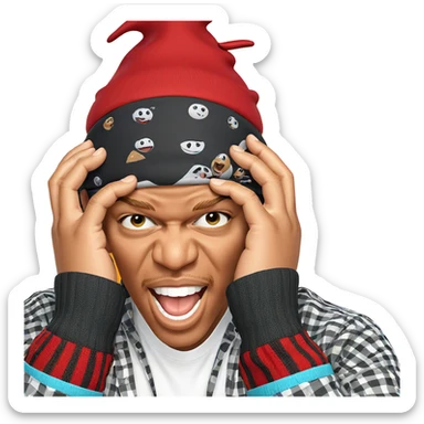 smiling boy in hat sticker