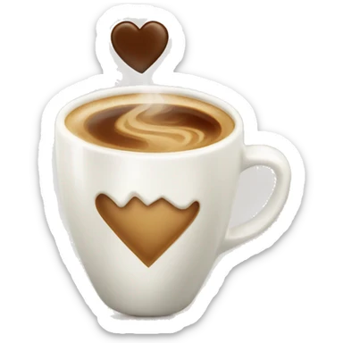 Coffee with Heart in milk Diamant sticker