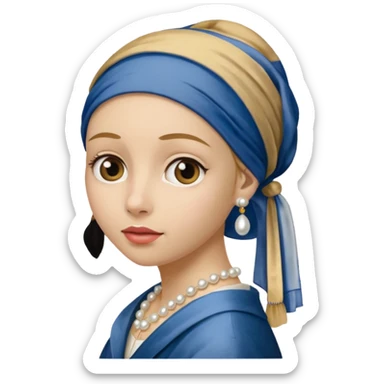 Girl with a Pearl Earring painting sticker