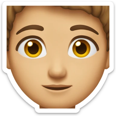 with brawn hair and brawn eyes  sticker