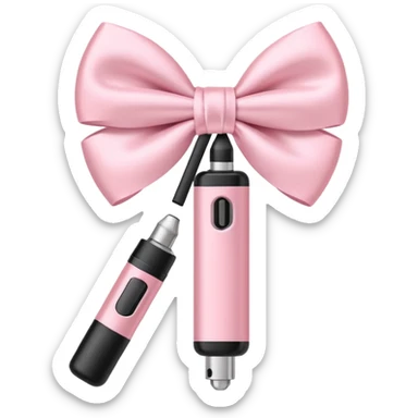 Pastel pink vape with pastel pink bow  sticker