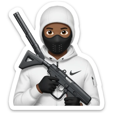 Nike ski mask black man with gun sticker