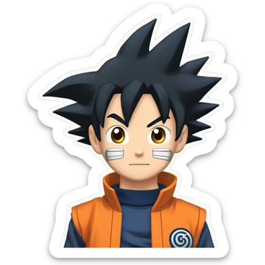 goku con naruto de la mano sticker