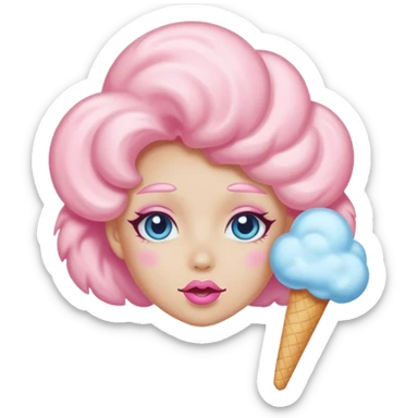 cloud person cotton candy sassy sticker