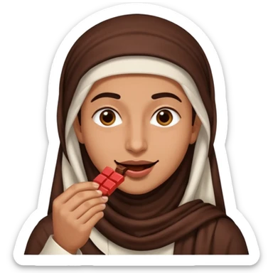 an Arab eats chocolate sticker