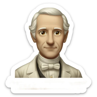 white gentleman in thin antique frame sticker