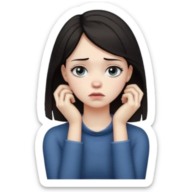 A girl choking herself  sticker