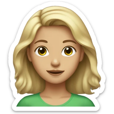 girl with brown and blonde hair and green eyes sticker