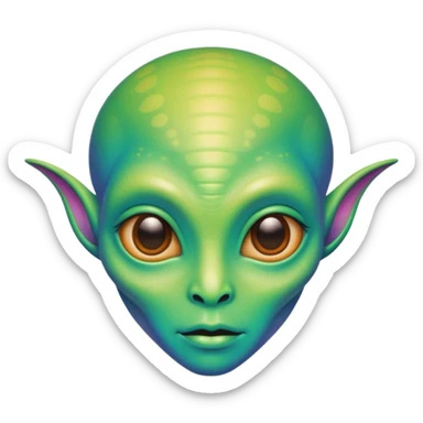 alien living in desert, very colorful, accessories, just face  sticker