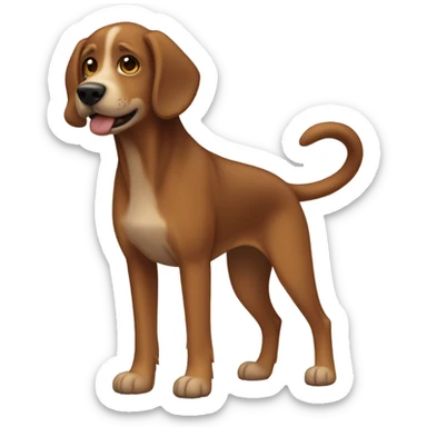 mutt dog brown and tall sticker