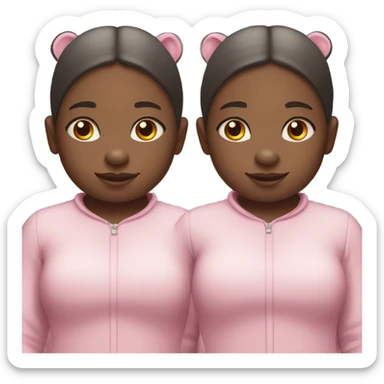 Twin girl hippos  sticker