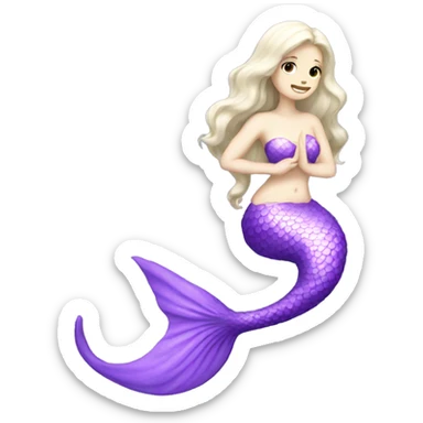 pale skinned purple mermaid with tail sticker