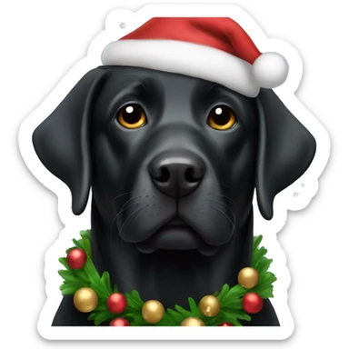 Black Labrador Christmas  sticker