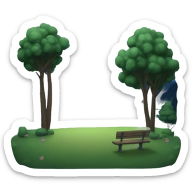 the park in the night sticker