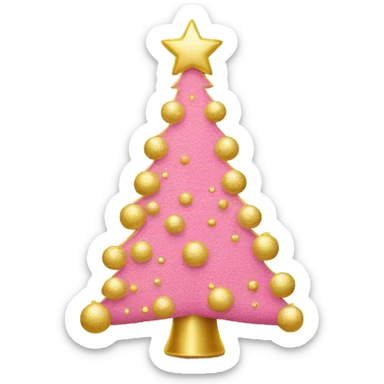 Pink and gold Christmas tree sticker