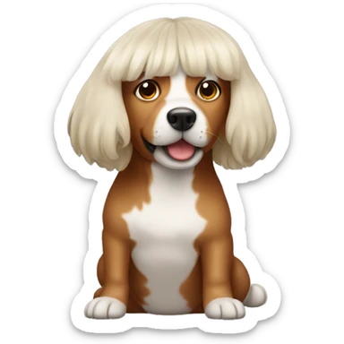 Dog with wig sticker