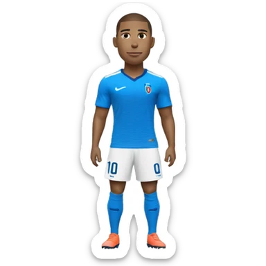 Signe infinity bleu avec mbappe derriere sticker