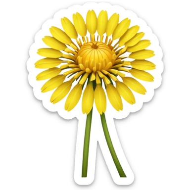 Yellow dandelion flower sticker