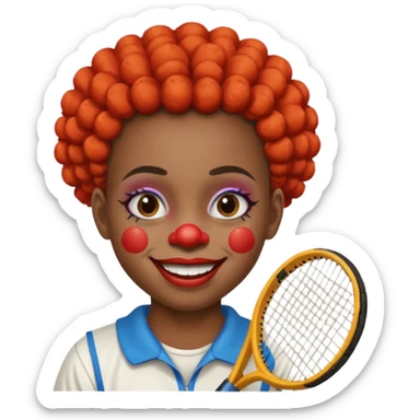 tennis player black clown child sticker