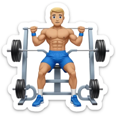 standing fit man with blue shorts cable-machine-exercise sticker