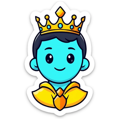 god mode avatar with glowing aura and crown sticker