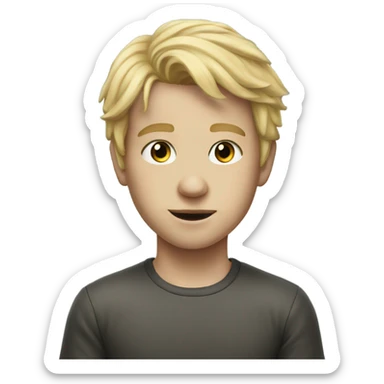 realistic portrait of blonde-haired boy sticker