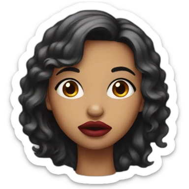 Girl with strongly puckered lips sticker