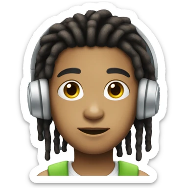 Lightskin Boy With Dreads with headset on head talking  sticker