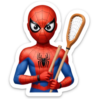 ￼ Spider-Man with basketball and hockey stick sticker
