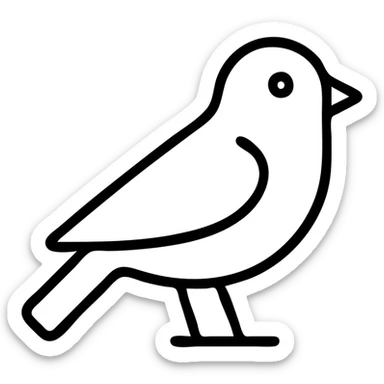 bird, outlined icon style, no fill, crisp black lines sticker