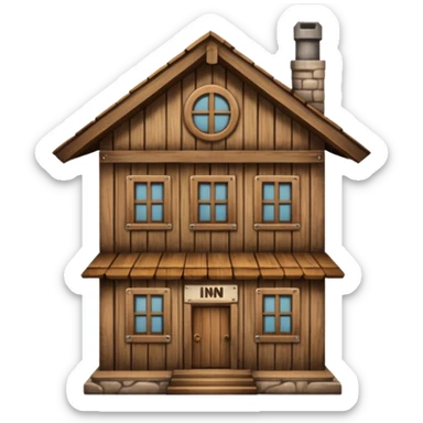 a building that says INN sticker